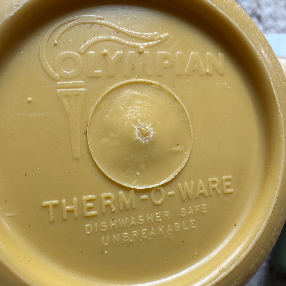 Vintage Olympian Therm-O-Ware Insulated Tumblers Harvest Gold Avocado Green 5pc - Picture 3 of 6
